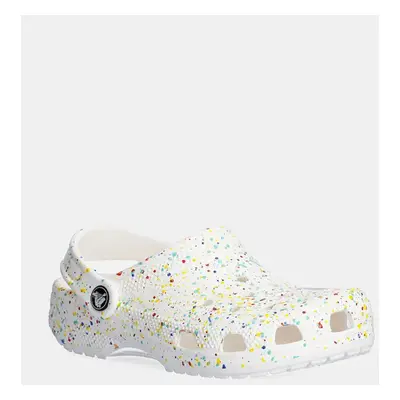 Dětské pantofle Crocs CLASSIC PAINT SPLATTER CLOG bílá barva, 210349