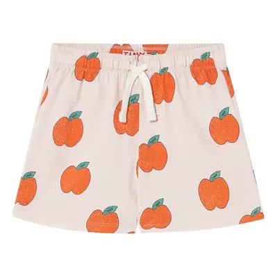 Dětské bavlněné šortky Tinycottons APPLES SHORT růžová barva, s potiskem, SS25-035