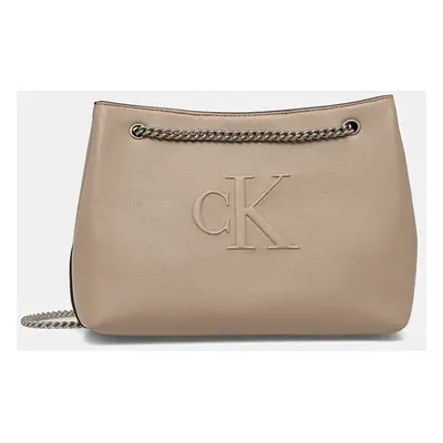 Kabelka Calvin Klein Jeans béžová barva, LV04K3163G