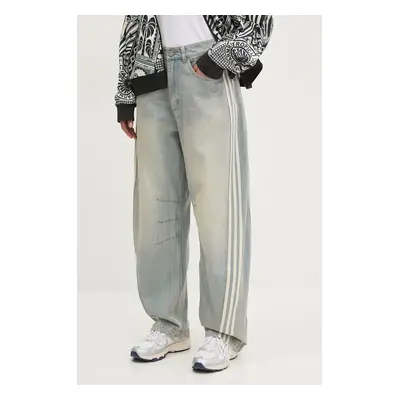 Bavlněné džíny adidas Originals DENIM BN PANT dámské, high waist, JX9212