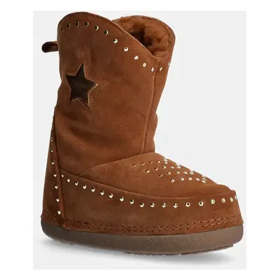 Semišové sněhule Inuikii Cowboy Studs hnědá barva, 75101-066