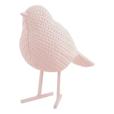 Dekorativní figurka Present Time Statue Knitted Bird Small růžová barva