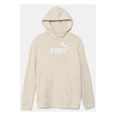 Dětská mikina Puma ESS No. 1 Logo Hoodie TR béžová barva, s kapucí, s potiskem, 684897