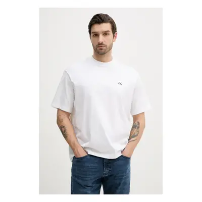 Bavlněné tričko Calvin Klein Jeans bílá barva, LV040HM229