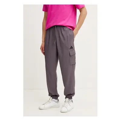 Tepláky adidas Essential pánské, fialová barva, hladké, JD1822