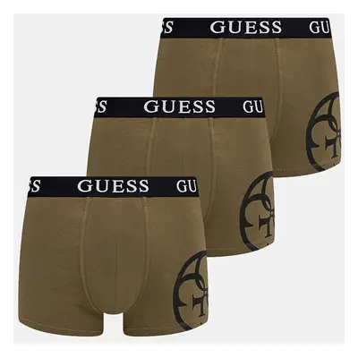 Boxerky Guess 3-pack pánské, zelená barva