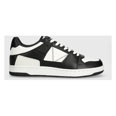 Kožené sneakers boty Guess SAVA LOW černá barva, FMJSAW ELE12