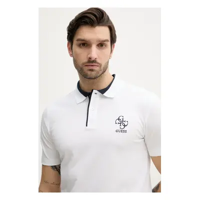 Polo tričko Guess LYLE bílá barva, s aplikací, M5GP60 K7O64