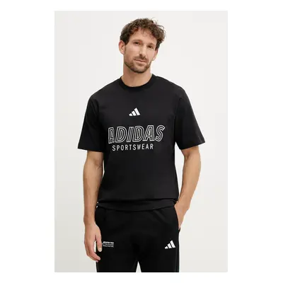 Bavlněné tričko adidas M C HOT SPW T černá barva, s potiskem, JN7851