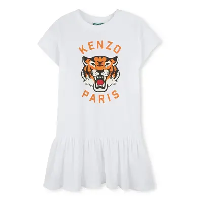 Dětské bavlněné šaty Kenzo Kids bílá barva, mini, K61025