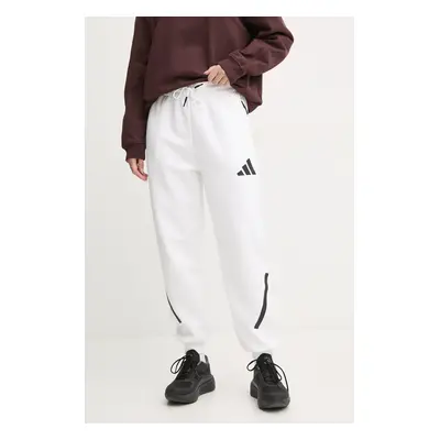 Tepláky adidas ZNE bílá barva, s potiskem, JE7843