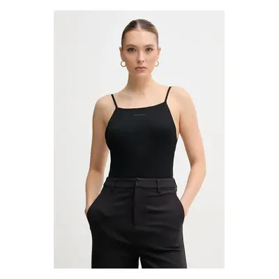 Body Dkny černá barva, odkrytá záda, DJ5T1412