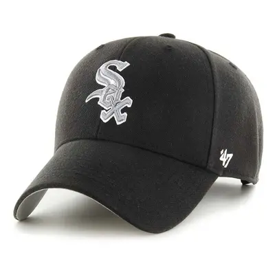 Čepice z vlněné směsi 47brand MLB Chicago White Sox černá barva, s aplikací