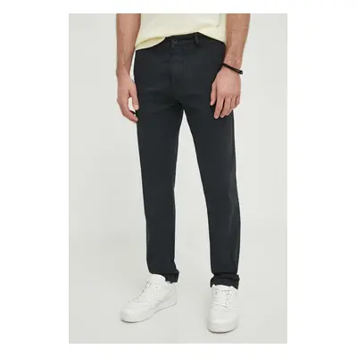 Kalhoty Pepe Jeans SLIM CHINO pánské, černá barva, přiléhavé, PM211655