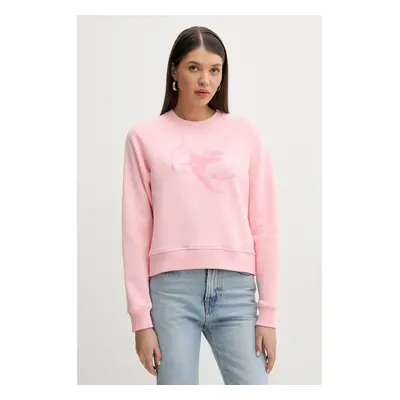 Bavlněná mikina Fiorucci Cupid Print Slim Fit Sweatshirt dámská, růžová barva, s potiskem, W02SP