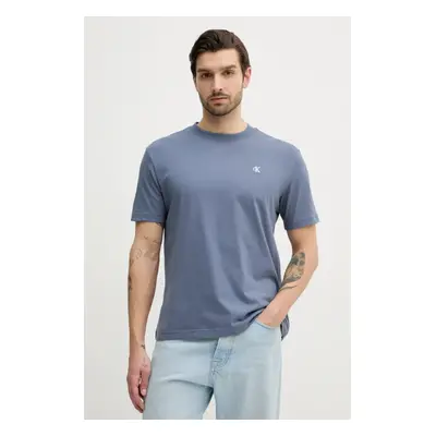 Bavlněné tričko Calvin Klein Jeans šedá barva, s potiskem, J30J327473