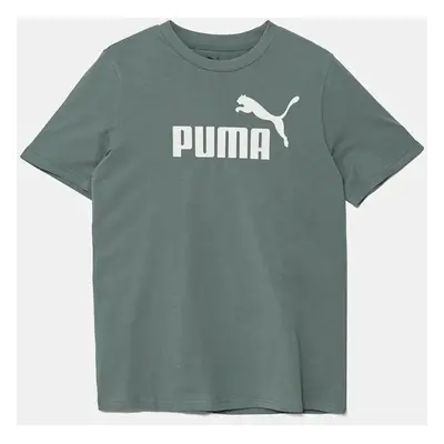 Dětské bavlněné tričko Puma ESS No. 1 Logo Tee zelená barva, s potiskem, 684906