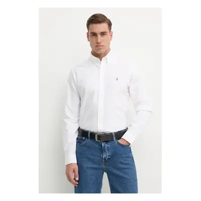 Bavlněná košile Polo Ralph Lauren bílá barva, regular, s límečkem button-down, 710792041