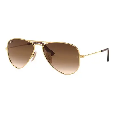 Dětské sluneční brýle Ray-Ban Junior Aviator hnědá barva, 0RJ9506S