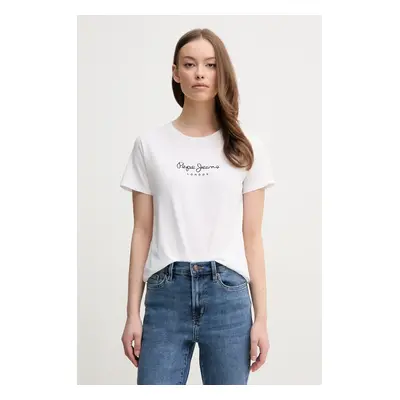 Bavlněné tričko Pepe Jeans MACY bílá barva, PL506012