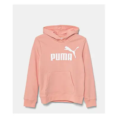 Dětská mikina Puma ESS No. 1 Logo Hoodie TR oranžová barva, s kapucí, s potiskem, 684897