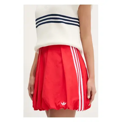 Sukně adidas Originals WOVEN BAL SKIRT červená barva, mini, áčková, JX9207