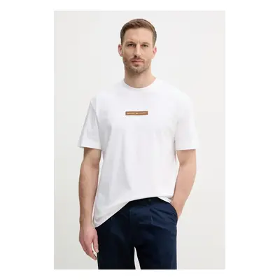 Bavlněné tričko Calvin Klein Jeans bílá barva, s potiskem, J30J327524