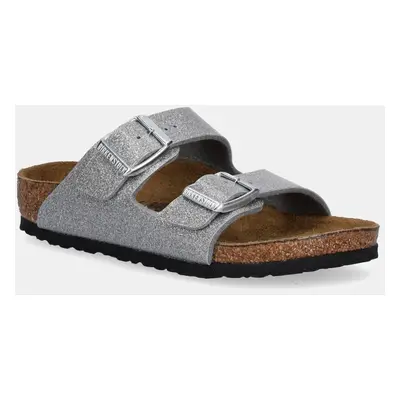 Dětské pantofle Birkenstock Arizona stříbrná barva, 1029468