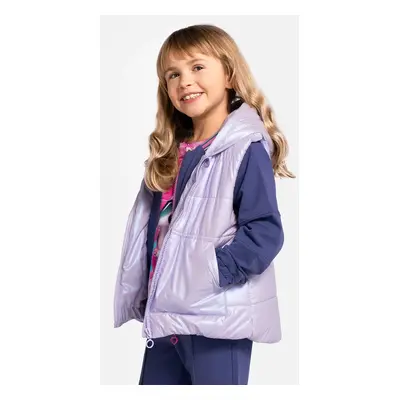 Dětská vesta Coccodrillo fialová barva, OUTERWEAR GIRL KIDS