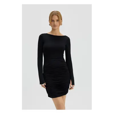 Šaty Saint Body MINI DRESS WITH CRINCLES černá barva, mini, SB.534