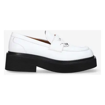 Kožené mokasíny Marni Moccasin Shoe dámské, bílá barva, na platformě, MOMS003904.P3731-white