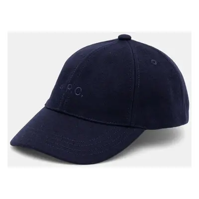 Vlněná kšiltovka A.P.C. casquette charlie tmavomodrá barva, WOARV.M24069