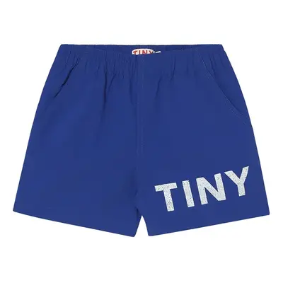 Dětské kraťasy Tinycottons TINY SHORT modrá barva, s potiskem, SS25-252