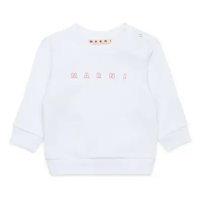 Dětská bavlněná mikina Marni MS319B SWEAT-SHIRT bílá barva, s potiskem, M01437