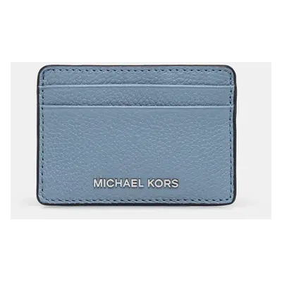 Kožené pouzdro na karty MICHAEL Michael Kors modrá barva