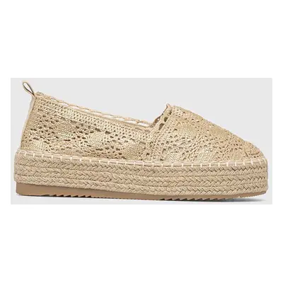 Espadrilky Answear Lab zlatá barva, na platformě