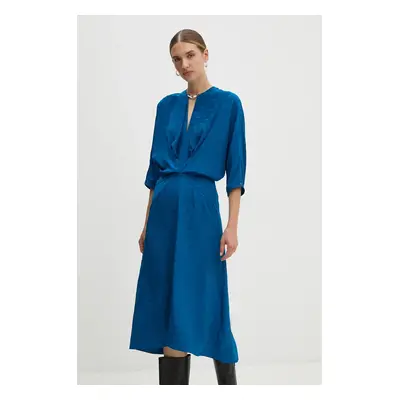 Šaty ZADIG&VOLTAIRE modrá barva, maxi, WWDR01330