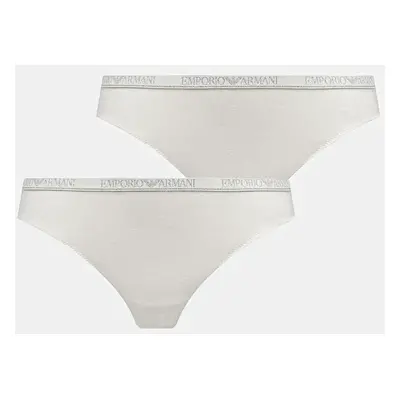 Tanga Emporio Armani Underwear 2-pack béžová barva, EW000402 AF10889