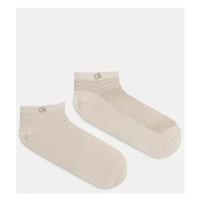 Ponožky Calvin Klein 2-pack pánské, béžová barva, 701232663