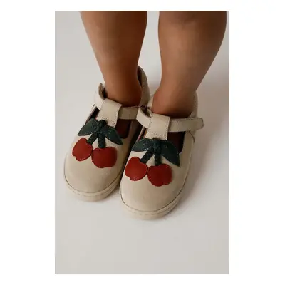 Dětské kožené polobotky Donsje Lowy Shoes Cherry béžová barva, 2029102