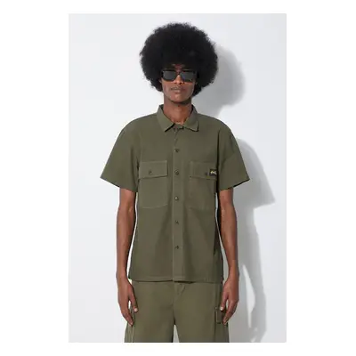 Bavlněná košile Stan Ray Cpo Short Sleeve zelená barva, slim, s klasickým límcem, SS2401922