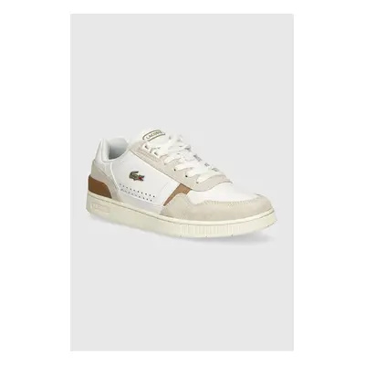 Kožené sneakers boty Lacoste T-CLIP 0722 1 COU SFA bílá barva, 43SFA0009