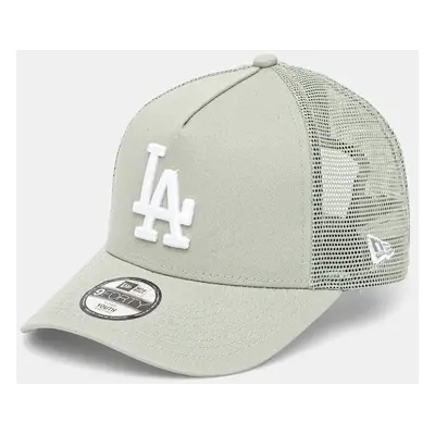 Bavlněná baseballová čepice New Era LOS ANGELES DODGERS zelená barva, s aplikací, 60595491