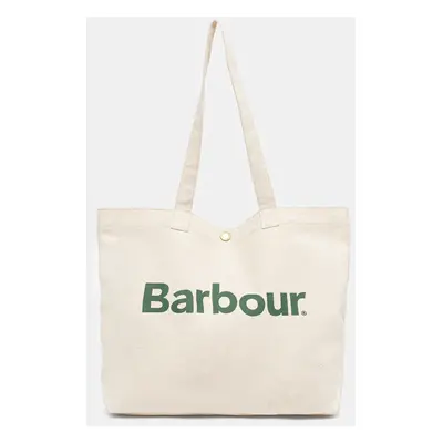 Bavlněná taška Barbour Logo Tote Bag béžová barva, UBA0733