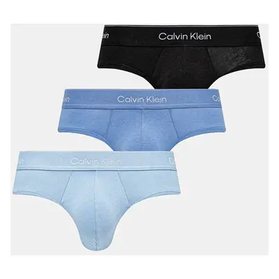 Spodní prádlo Calvin Klein Underwear 3-pack pánské, modrá barva, LV00NB4388