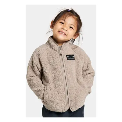 Dětská fleecová mikina Didriksons GIBBS KIDS FULLZIP béžová barva, 505577