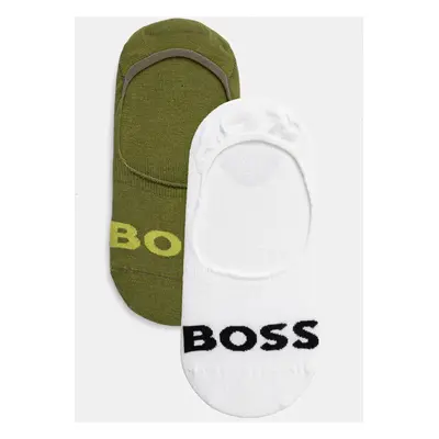 Ponožky BOSS 2-pack pánské, zelená barva, 50516402