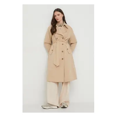 Trench kabát Pepe Jeans STAR dámský, béžová barva, přechodný, PL402318