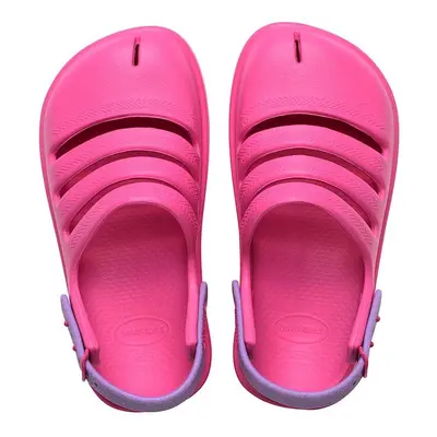 Dětské pantofle Havaianas CLOG růžová barva