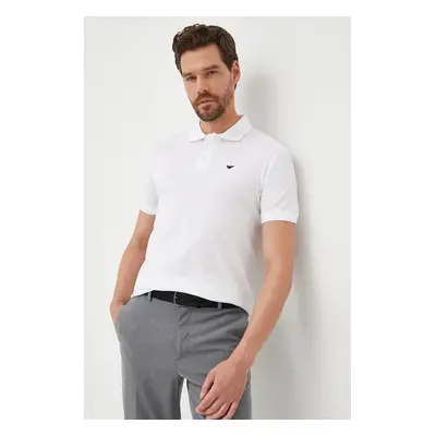 Bavlněné polo tričko Emporio Armani bílá barva, 8N1FQ2 1JTKZ